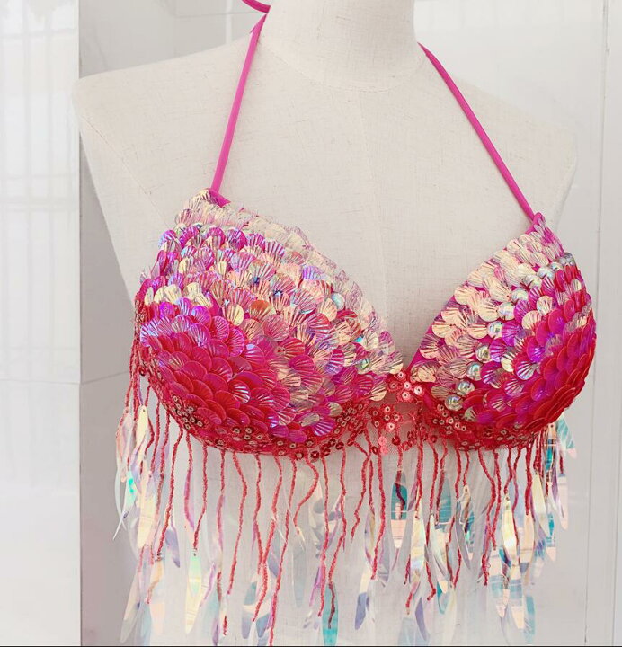 ビーズ装飾ピンクセパレート水着 ワンショルダーワンピース 春水着 夏  