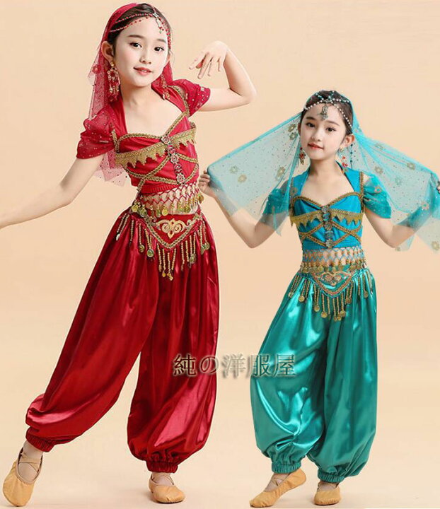 楽天市場 キッズ アラビアン衣装 ジャスミン 衣装 子供 アラジン コスチューム プリンセス ハロウィン コスプレ衣装 女の子 ベリーダンス 衣装 半袖トップス ハーレムパンツ セットアップ 余興 ベリーダンス レッスン着 レッスンウェア 可愛い お姫様 アラビアンcosplay