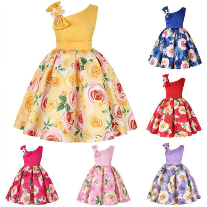 楽天市場】キッズ ワンピース 子供 ドレス ミモレ丈 お姫様 