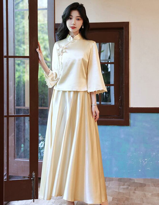 楽天市場】中華服 上下2点セット レディース チャイナ服 七分袖  