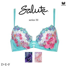 ワコール サルート 50G ブラジャー BTJ750 3/4カップワイヤー (リボンブラ) D・E・Fカップ