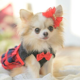 犬 リボン 猫 犬アクセ 犬のアクセサリー 犬のリボン CanNana 【きゃんナナ】LB-1002 ワンタッチアクセ 8cm 犬のヘアリボン ヘアリボン