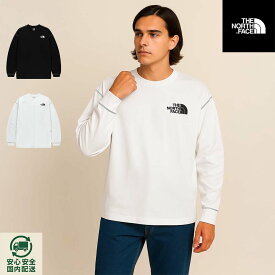 【海外限定モデル 正規品】 THE NORTH FACE ノースフェイス ロンT 長袖 Tシャツ メンズ レディース ビッグシルエット ロゴ刺繍 カジュアル 黒 白 ユニセックス 春 秋 冬 トップス おしゃれ アウトドア ブランド 人気