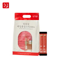無料配送 毎日紅参スティック100包 韓国紅参 おいしい紅参 高麗人参 簡単健康 両親の贈り物 母の日 会社…