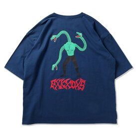 【PUNK DRUNKERS】パンクドランカーズ 蛇怪人BIG.TEE （NAVY）メンズTシャツ