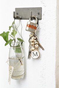 【〈最短翌日出荷〉インダストリアル ウォール フック 壁付 ハンガー アイアン ハンギング アンティーク調 アンティーク風】RUSTICアイアン プレートダブルフック 2