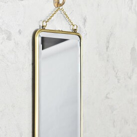 【ミラー 壁掛け おしゃれ 真鍮 鏡 長方形 ウォールミラー ゴールド アンティーク調 アンティーク風】ビンテージブラス　ウォールミラー　トールL