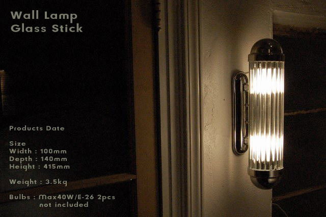 【ブラケットライト 壁面照明 壁付 ガラス 電球セット LED対応 アンティーク調 アンティーク風】ウォールランプ　グラススティック |  Junk＆Rustic COLORS