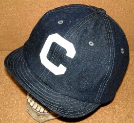 【CUSHMAN クッシュマン】 1940's ビンテージ スタイル 100%コットン 11oz インディゴ デニム生地 クラッシャブル アンパイア キャップ 「フリーサイズ 55cm～62cm」 (INDIGO BLUE/インディゴブルー) 青 紺 帽子 ワークキャップ ベースボールキャップ デニム ホットロッド