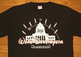 【PONY EXPRESS ポニーエクスプレス】＆【DESTROYERS デストロイ】 Wネーム ヘビーオンス コットン生地 半袖 Tシャツ ≪悪夢と兇悪の小国≫ (ブラック) 黒 永田町 国会議事堂 夢と魔法の王国 テーマパーク 東京 ディズニーランド シンデレラ城 ディズニー パロディー