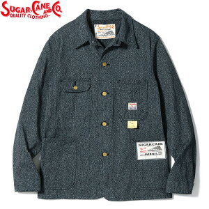 No.SC15659 SUGAR CANE �V���K�[�P�[��9oz. BLACK COVERT WORK COAT