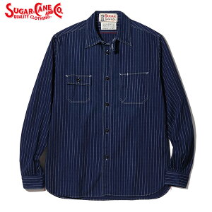 No.SC25551 SUGAR CANE�V���K�[�P�[��FICTION ROMANCE8.5oz. WABASH STRIPE WORK SHIRT