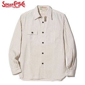 No.SC27076 SUGAR CANE シュガーケーンFICTION ROMANCE8.5oz.WHITE WABASH WORK SHIRT