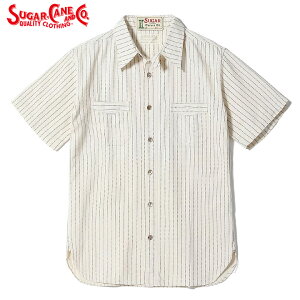 No.SC37275 SUGAR CANE�V���K�[�P�[��FICTION ROMANCE8.5oz. WHITE WABASH STRIPE WORK SHIRT