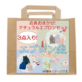 [メール便不可]エプロンが3点入り！エプロン袋[福袋 レディース エプロン ナチュラル 安い かわいい おしゃれ 母の日 敬老の日 キッチン用品 可愛い お洒落 介護士 保育士 ギフト ガーデニング 新生活]