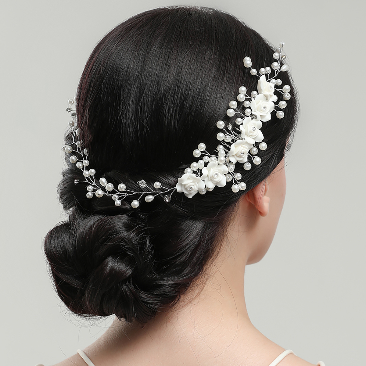 髪飾り ヘアアクセサリー パール 白 花 結婚式 成人式 卒業式 和装