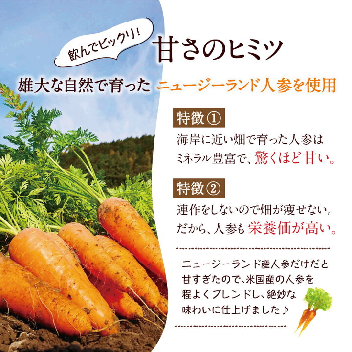 楽天市場 ポイント8倍 3 10 00 3 28 1 59 果汁100 順造選 元気一杯 にんじん100 にんじんジュース195g 15本 通販限定 人参ジュース にんじんジュース 野菜ジュース 人参 ジュース カートカン 紙容器 紙パック 御礼 御祝 内祝い 順造選オンラインショップ
