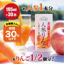 にんじんジュース りんご果汁入り 人参ジュース 100％ 砂糖 無添加 順造選 元気一杯 人参りんご100％ 195g×30本 果汁100％ 着色料 香料 保存料不使用 りんごミックス キャロットジュース 野菜ジュース ファスティング 体質改善 カートカン（紙容器)