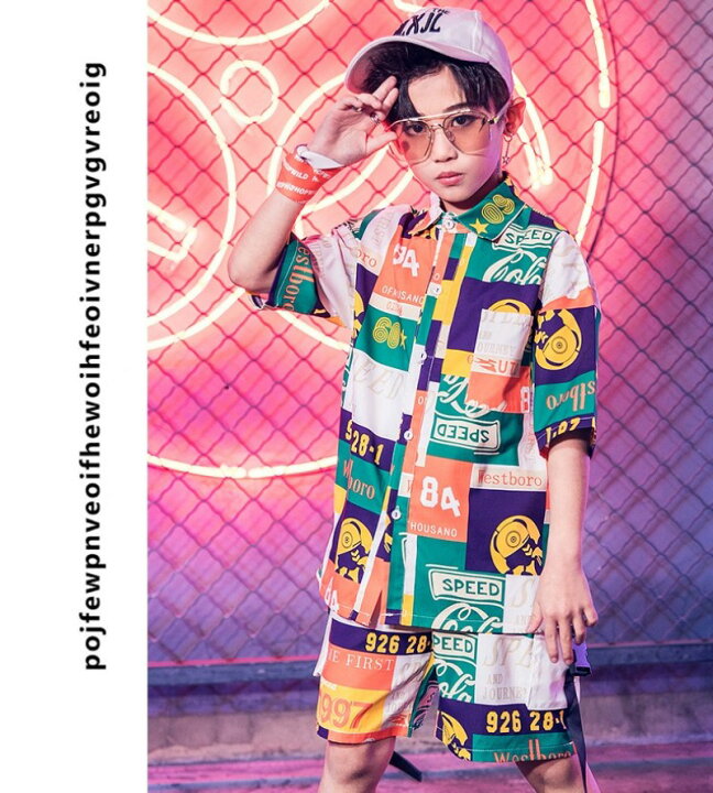 楽天市場 キッズダンス衣装 半袖ｔシャツ プリント ダンストップス サルエルパンツ 派手 短パン ストリート 男の子 ジャズ 体操 かっこいい ファッションショー Jazz Hiphop Just For You Online Store