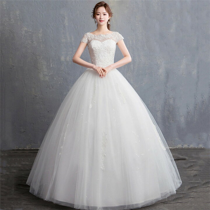 楽天市場 送料無料 ウェディングドレス ロングドレス 格安 ウエディングドレス ドレス 二次会 花嫁 披露宴 結婚式 フォーマルドレス 編み上げタイプ 白 オシャレ S M L Xl 2xl Just For You Online Store