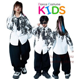 花柄シャツ 黒パンツ ワイシャツ 長袖 キッズ ダンス衣装 セットアップ かっこいい 男の子 女の子 洋服 カーゴパンツ キッズ 白シャツ ヒップホップ HIPHOP 子供 ジャズダンス ステージ衣装 原宿風 練習着 応援団 演出服 K-POP jazz 発表会 お洒落 個性派