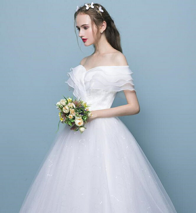 楽天市場 ロング ワンピース ウェディングドレス 格安 ウエディングドレス 白 ドレス 二次会 花嫁 結婚式 オフショルダードレス フォーマル 編み上げタイプ 白 おしゃれ S M L Xl 2xl Just For You Online Store