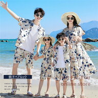 親子 ペアルック アロハシャツ アロハ ワンピース ペアtシャツ 花柄 ハワイ 旅行 リンクコーデ 親子ペア …