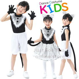 ハロウィン 衣装 子供 猫 コスプレ 耳カチューシャ付き 4点セット 変装 なりきり アニマル 動物 コスプレ衣装 キャラクター コスプレ ハロウイン 子供 コスプレ衣装