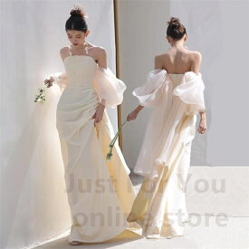 ウエディングドレス ウェディングドレス マーメイドライン セクシー マーメイドドレス 白 オフホワイト 花嫁ドレス ドレス ピアノ 発表会 演奏会 司会者 ドレス 高校生 イベント用 結婚式 披露宴 コンサート 前撮り 後撮り