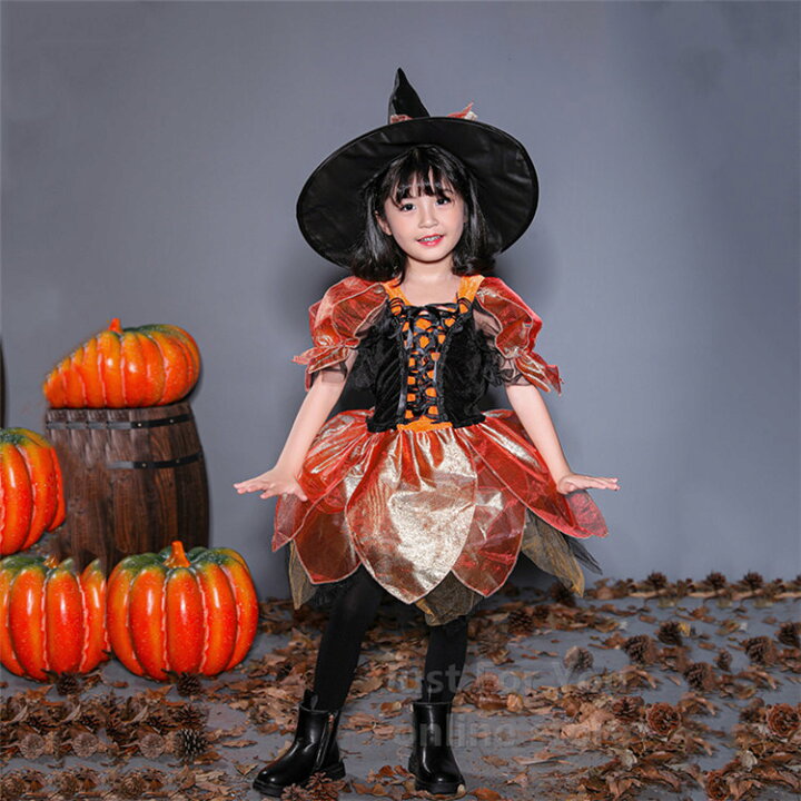 楽天市場 女の子 ハロウィン 衣装 魔女 子供 コスプレ 仮装 キッズ ワンピース 子供 コスチューム 変装 キッズ 子どもドレス 精霊 妖精 パーティー 可愛いワンピース ダンス 女の子 Just For You Online Store