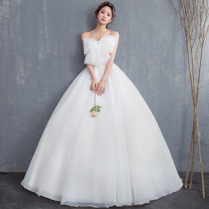 楽天市場】ウェディングドレス パフスリーブ プリンセスドレス 白 結婚 
