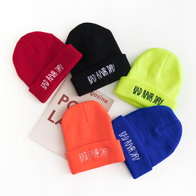 ニット帽 ニット 帽子 ニットキャップ キッズ ジュニア 6色 伸縮性あり
