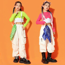 ダンス 衣装 ヒップホップ 子供 HIPHOP ダンス 衣装 女の子 へそ出し 長袖 ロングパンツ ダンスパンツ サルエルパンツ 長ズボン ジャズ ダンス 衣装 キッズ 体操服 jazz 120cm 130cm 140cm 150cm 160cm 170cm