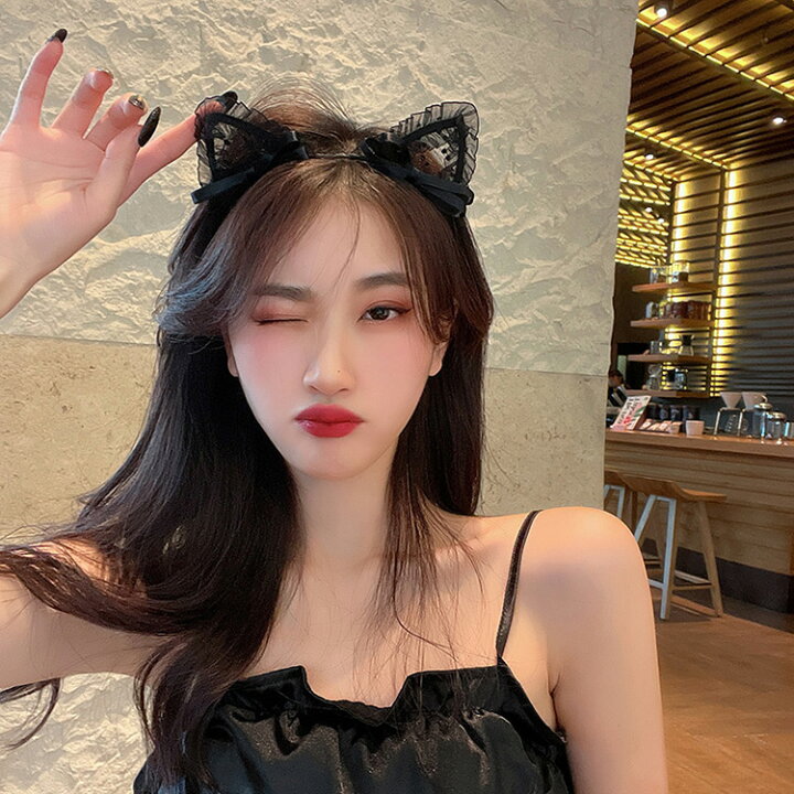 楽天市場】即納 猫耳 ハロウィン 飾り レース コスプレ 猫 ネコ 