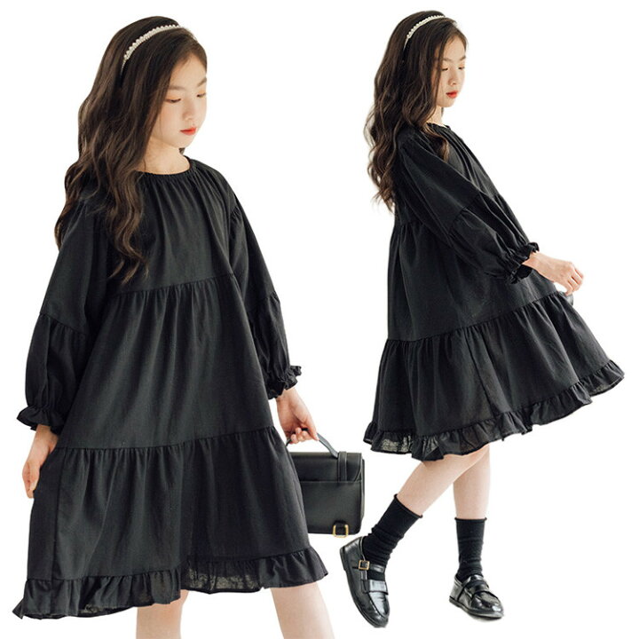 楽天市場 キッズ 子供 黒 ワンピース 長袖 春 秋 冬 韓国子供服 フォーマル 子どもドレス 女の子 合唱団 七五三 キッズ ワンピース ベビードレス 可愛い 法事会 発表会 受験用 キッズ ワンピース 可愛い Just For You Online Store