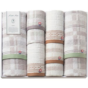 【香典返し 送料無料】 今治タオル ギフト バスタオル フェイスタオル ウォッシュタオル セット 詰め合わせ Heart Note 綿 チェック おしゃれ 6枚 日本製 引き出物 四十九日 引出物 お返し 喪中