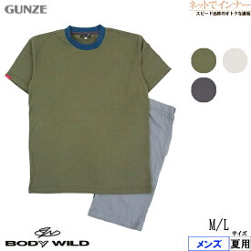 GUNZE(グンゼ)BODYWILD(ボディワイルド)メンズ 半袖・半パンツパジャマ 無地 夏用 BG3143[M、Lサイズ]