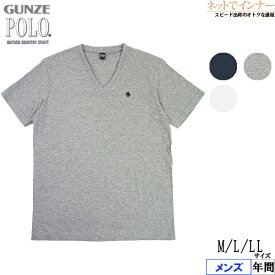 GUNZE(グンゼ)POLO(ポロ)メンズ 半袖カジュアルTシャツ Vネック 年間 PBM315[M、L、LLサイズ]