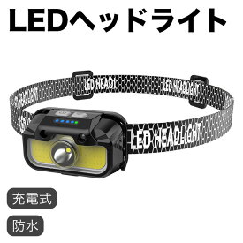 進化版XPG LED COBLED ヘッドライト 7モード調光 充電式ヘッドランプ 電池インジケーター センサー機能 SOS機能 350ルーメン iPX67防水 52g 軽量 充電インジケータ TYPE-C 充電 黒