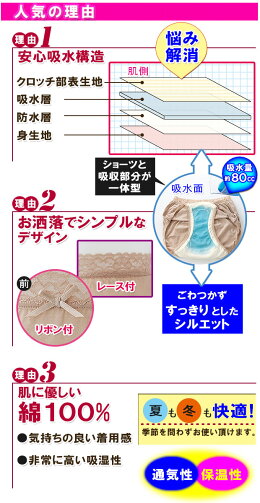 深履き快適ショーツ3色6枚組