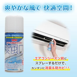 エアコン用消臭&防カビスプレー爽風口便利カビ対策臭い対策悪臭エアコンカビ雑菌抑制即効性抗菌成分消臭持続性液だれしない簡単