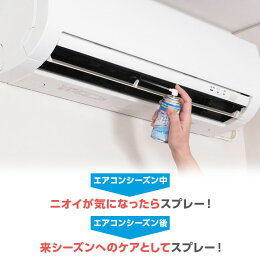エアコン用消臭&防カビスプレー爽風口便利カビ対策臭い対策悪臭エアコンカビ雑菌抑制即効性抗菌成分消臭持続性液だれしない簡単