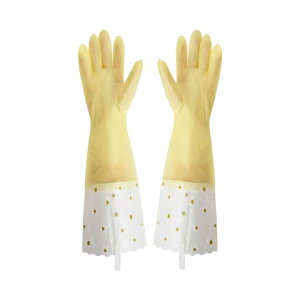 ゴム手袋ロングタイプ 1双 キッチン 便利グッズ 食器洗い 掃除 家事 園芸 ロング手袋 広口タイプ すべり止め付き 花柄 パステルカラー スマホ対応【メール便可】