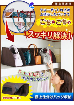楽天市場 棚上仕分けバッグ収納 バッグラック 収納棚 収納ボックス 収納ケース 衣装ケース 便利生活 マイルーム バッグカバー クローゼット収納 タンス 収納 押入れ収納 整理 仕切り 型崩れ防止 湿気防止 通気性 便利雑貨のジャストパートナー
