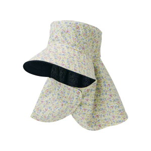 首まですっぽりカバーする日傘帽子 UV帽子 UVハット シェード付 遮光 遮熱 紫外線遮へい レディース 紫外線 対策 日焼け 光 反射 吸収 暑さ対策 スリット 長めつば