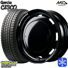 【取付対象】195/80R15 ハイエース 2022～2023年製 グッドイヤー アイスナビカーゴ MID ガルシアシスコ ブラックムーン 15インチ 6.0J 6H139.7 スタッドレスタイヤホイール4本セット