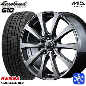 【取付対象】205/55R16 カローラ インプレッサ 2022～2023年製 ケンダ アイステックネオ KR36 MID ユーロスピード G10 メタリックグレー 16インチ 6.5J 5H100 スタッドレスタイヤホイール4本セット