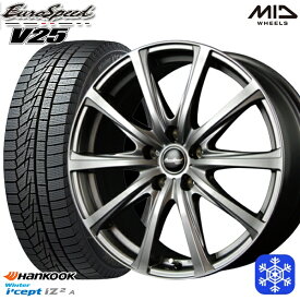 【取付対象】195/65R15 ノア ヴォクシー 2022年製 HANKOOK ハンコック W626 MID ユーロスピード V25 メタリックグレー 15インチ 6.0J 5穴 114.3 スタッドレスタイヤホイール4本セット 送料無料