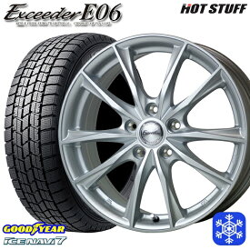 【取付対象】215/65R16 98Q インプレッサXV フォレスターSH系 2023年製 グッドイヤー アイスナビ7 HotStuff エクシーダーE06 メタルシルバー 16インチ 6.5J 5穴 100 スタッドレスタイヤホイール4本セット 送料無料