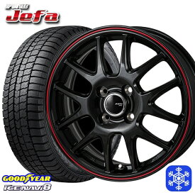 【取付対象】145/80R13 モコ タント ミラ ムーヴ 2022～2023年製 グッドイヤー アイスナビ8 MONZA JPスタイル ジェファ BK 13インチ 4.0J 4H100 スタッドレスタイヤホイール4本セット